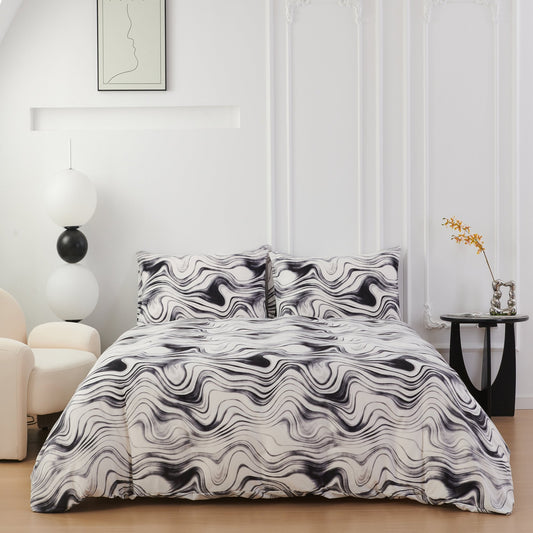 Marmo Fluente | Set Copripiumino in Microfibra di Poliestere