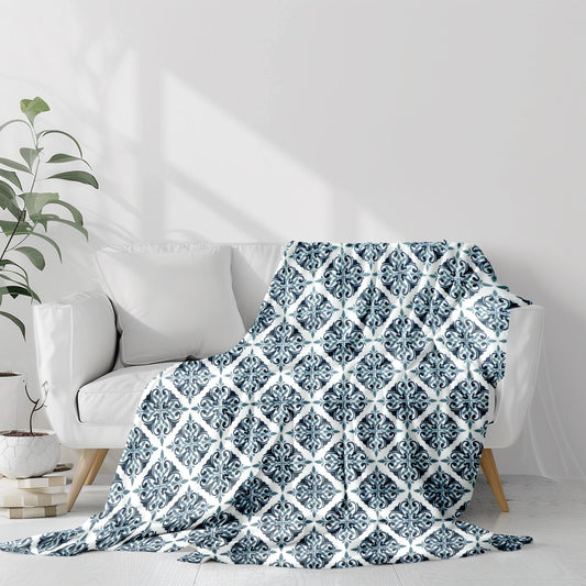 Azulejo | Plaid Flanella Stampata Morbida 240GSM