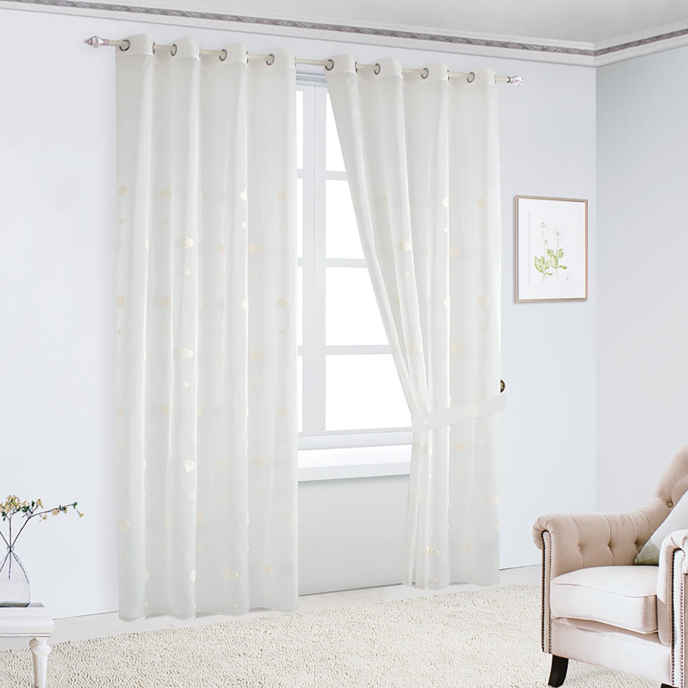 Panneaux per porta, 180 x 60 cm, fiori (rosa), tenda corta in voile, con ricamo, tenda da bistrò Panneaux per porta, 180 x 60 cm, fiori (rosa), tenda corta in voile, con ricamo, tenda da bistrò