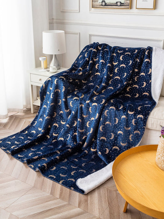 Warm | Coperta Sherpa a Doppia Strato con Dettagli dorati 440GSM