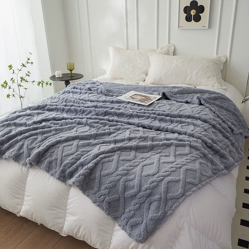 Coperta in Pile, Jacquard 3D, per Divano E Letto, Morbida Coperta in Pile, Jacquard 3D, per Divano E Letto, Morbida