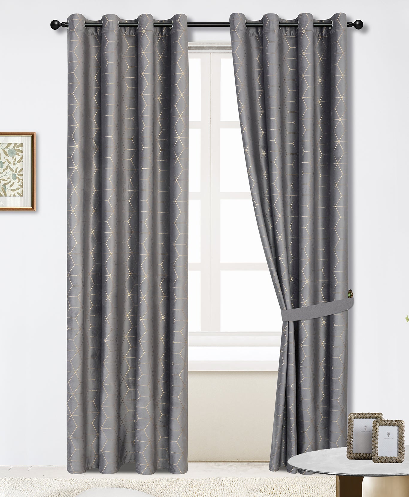 Tenda semi-filtrante Lazaro grigio e oro occhielli 140x280 cm | Leroy Tenda semi-filtrante Lazaro grigio e oro occhielli 140x280 cm | Leroy
