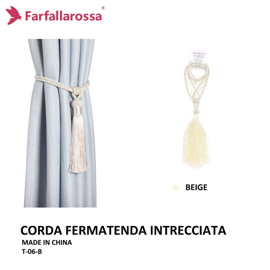 Fermatenda in Corda Intrecciata a Mano,Decorazioni per Finestre per Case, Uffici, Hotel,T-06