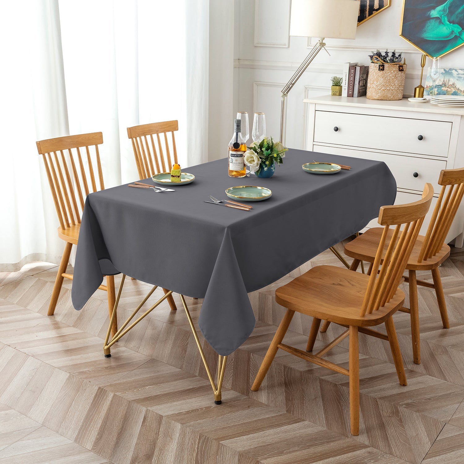 Tovaglia rettangolare 140 x 220 cm, moderna, in cotone bianco tinta unita con pizzo, perfetta per cucina e sala da pranzo, elegante decorazione per la Tovaglia rettangolare 140 x 220 cm, moderna, in cotone bianco tinta unita con pizzo, perfetta per cucina e sala da pranzo, elegante decorazione per la